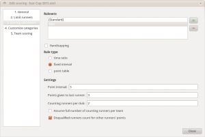 Some scoring settings