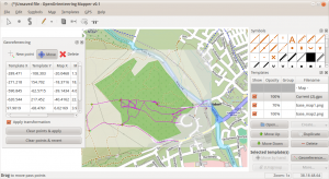 Three adjusted templates including a half-transparent base map and a gpx track (map source: OpenStreetMap)